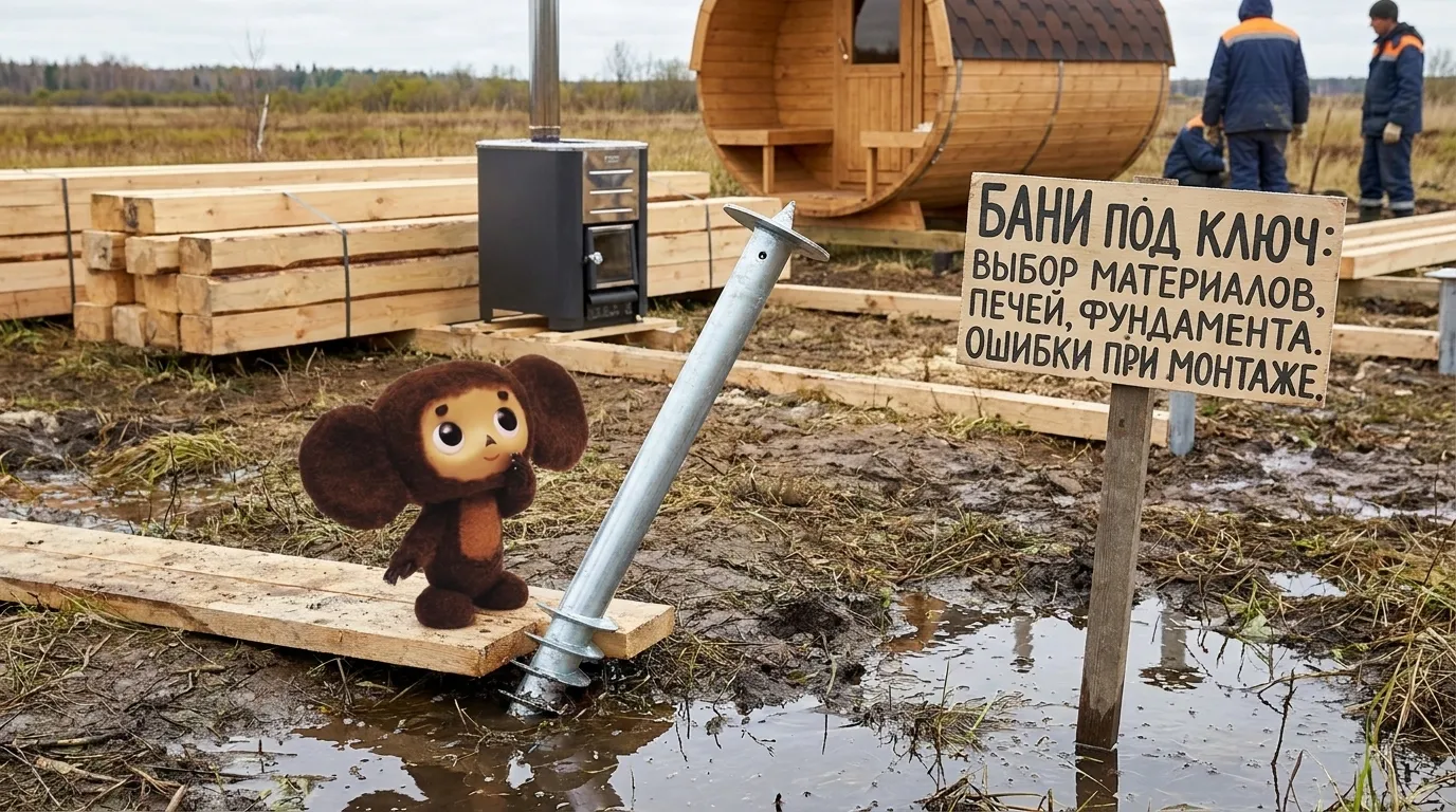 Как ставят баню на сваи и не промахиваются: 7 ошибок, которые оборачиваются болотом под ногами