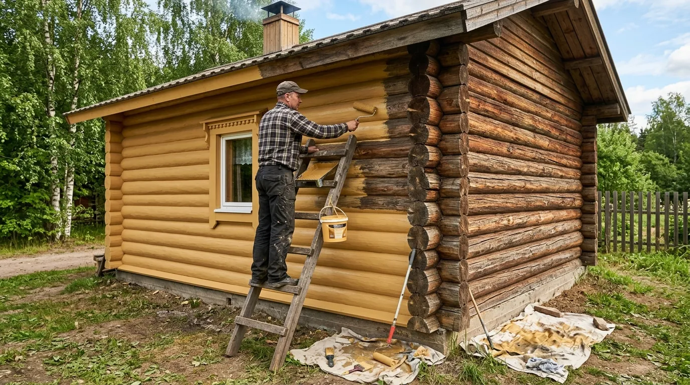 Как покрасить баню снаружи