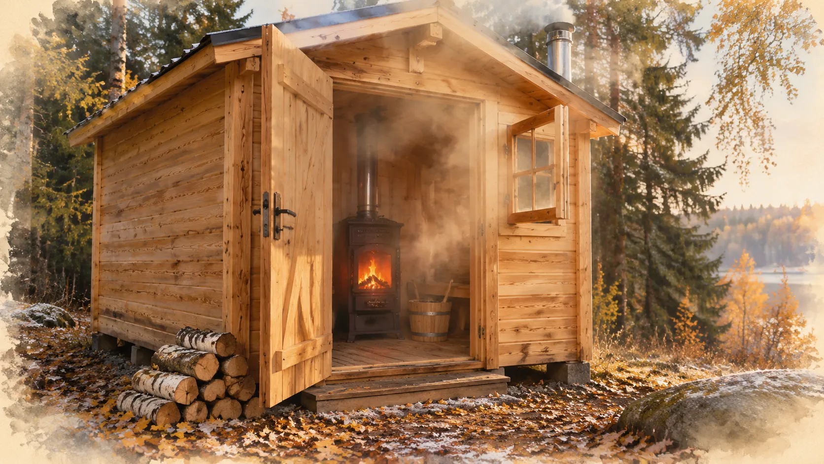Первая топка новой бани - не для парения: 60 °C, двери настежь и сухие дрова